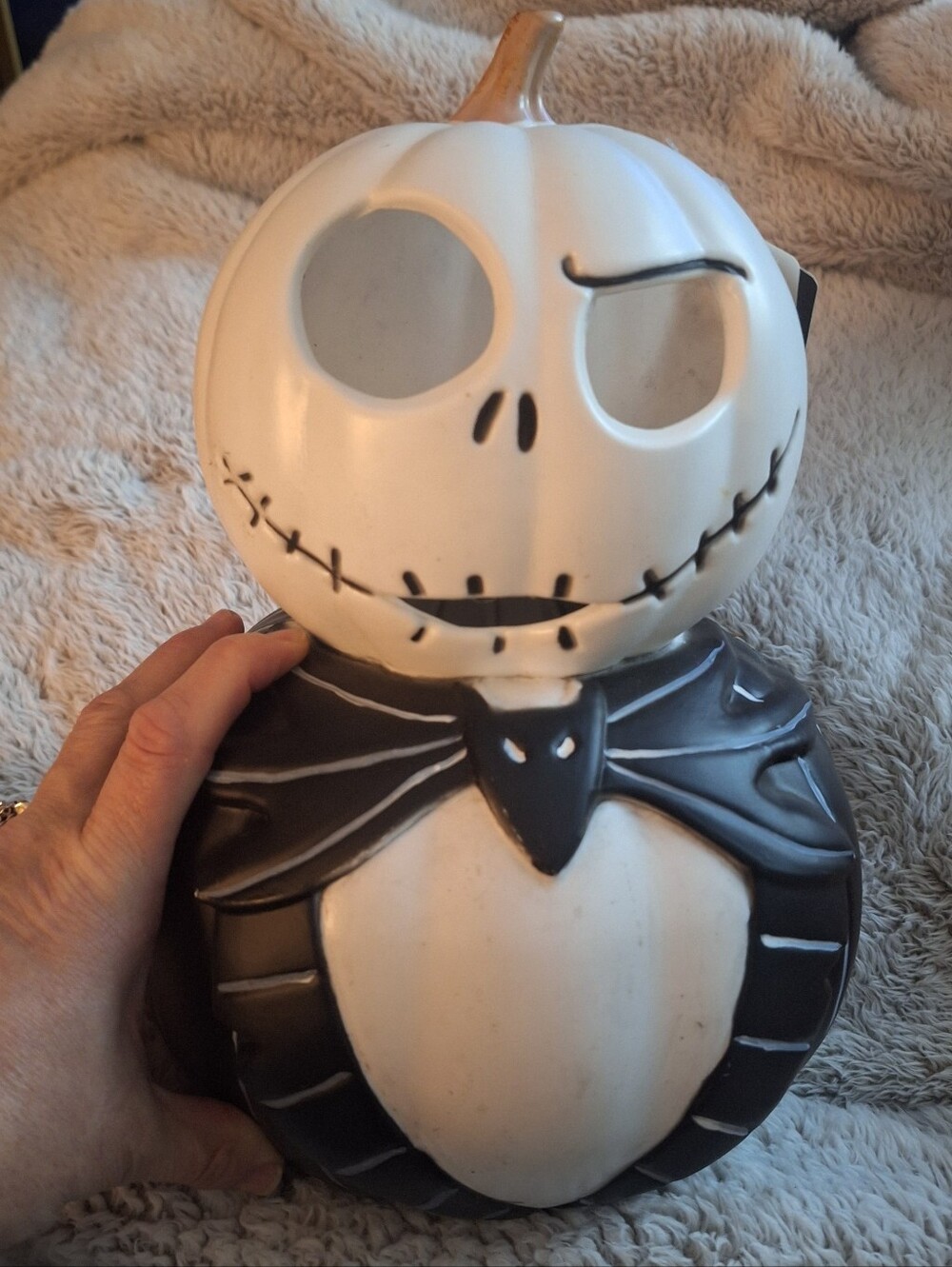 Nightmare Before Christmas lit blow mold stacked pumpkin Halloween decor 12"